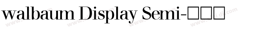 walbaum Display Semi字体转换